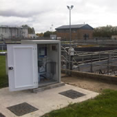 Proam final effluent ammonia analyser in small monitoring kiosk